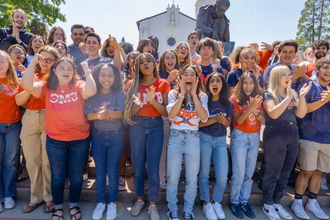 Saint Mary's College Students Cheering